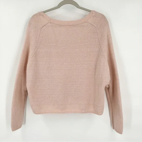 Victoria’s Secret Acrylic Wool Blend Pink Heart Long Sleeve Sweater Womens Small - Picture 3 of 9